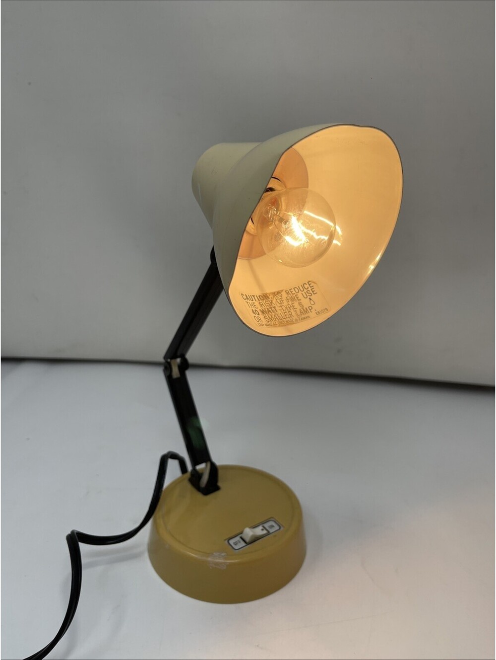 Vintage Gooseneck Desk Lamp Yellow Plastic Mid Century Retro Task Light Pixar